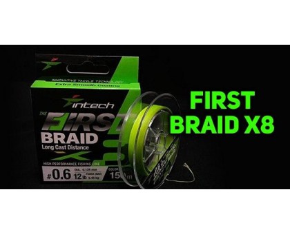 Шнур плетений восьмижильний Intech First Braid PE X8 Green 150м