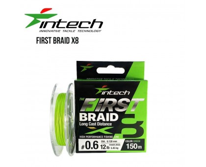 Шнур плетений восьмижильний Intech First Braid PE X8 Green 150м