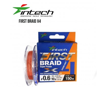Шнур плетений Intech First Braid PE X4 Orange 150м