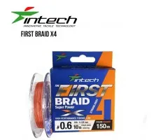 Шнур плетений Intech First Braid PE X4 Orange 150м